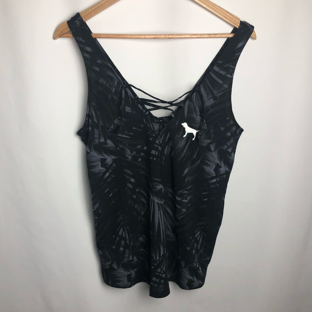 PINK Lace Up Tank NWT - Picture 1 of 3